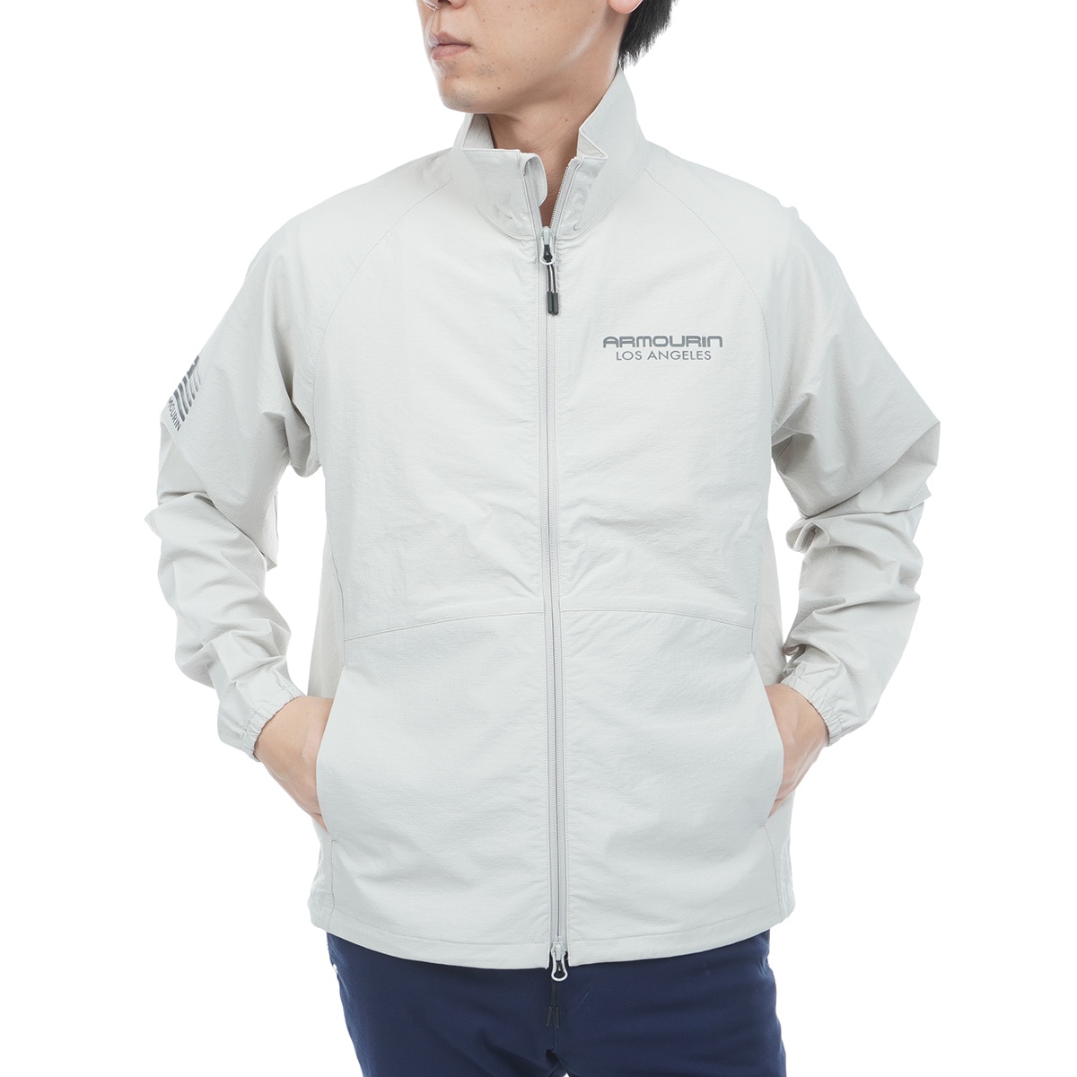 ストレッチ スタンドカラー ジップブルゾン(アウター(ブルゾン