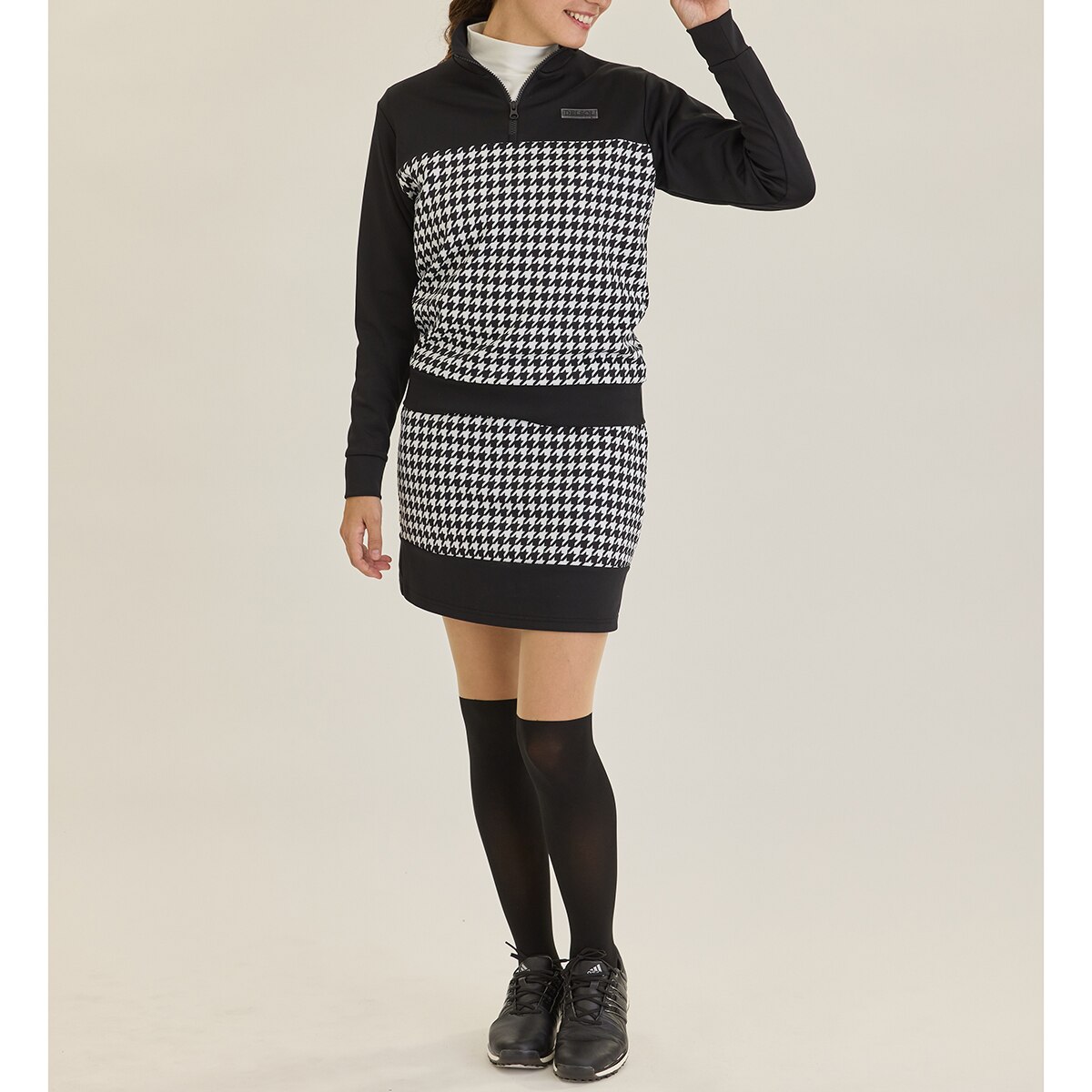 千鳥格子柄 ストレッチ ポンチセットアップ レディス(【女性】その他