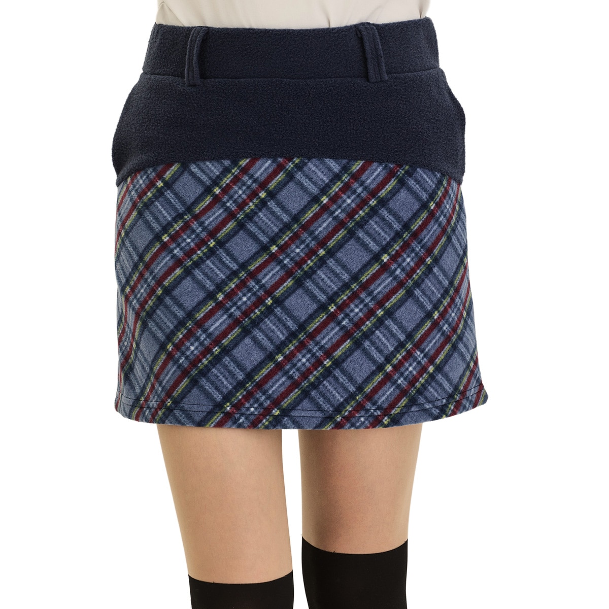 セットアップ対応 チェック柄フリーススカート レディス(スカート