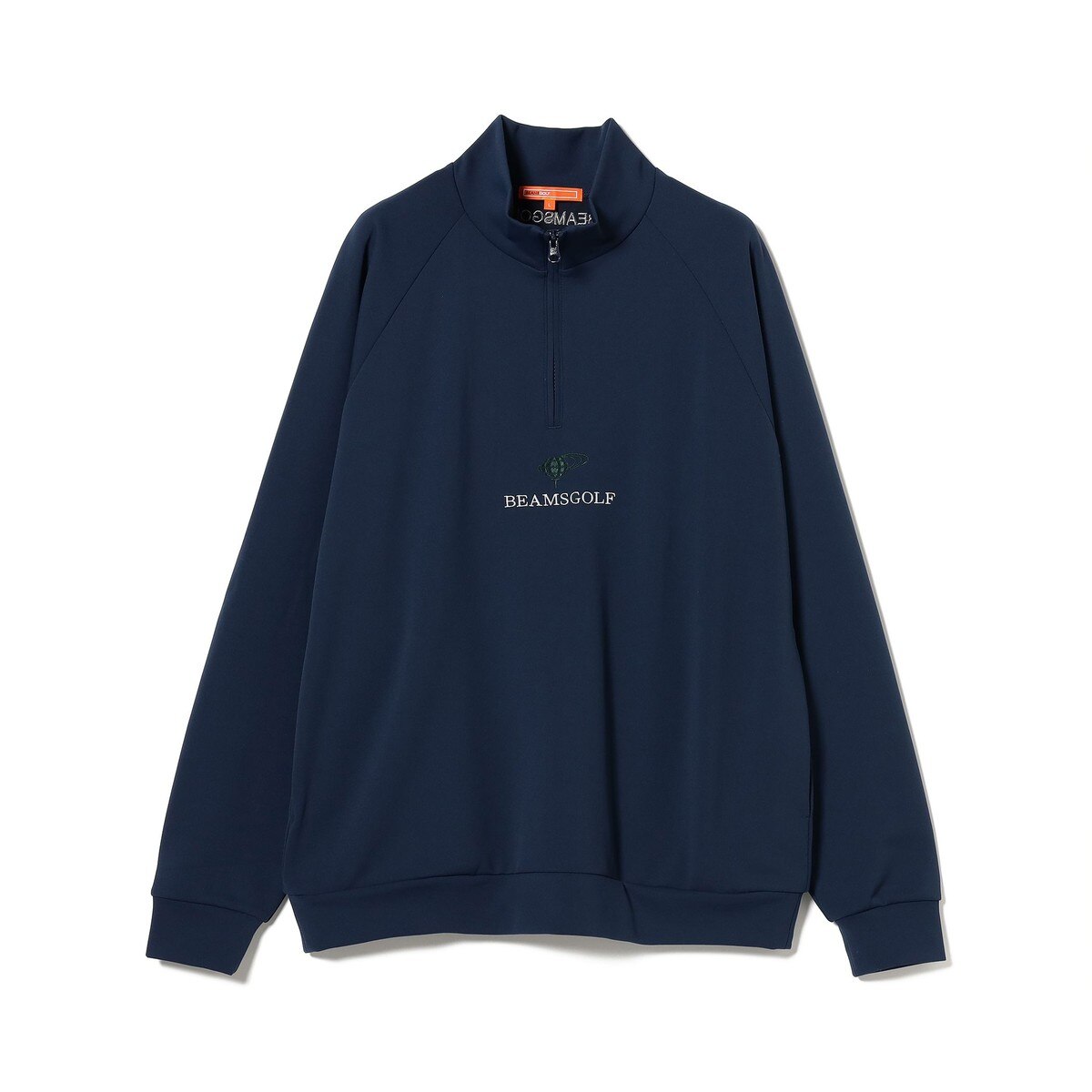 極美品✨ BEAMS GOLF ハーフジップ　長袖　洗える　L 青　ロゴ　刺繍 極美品✨ BEAMS GOLF ハーフジップ 長袖 洗える L 青 ロゴ 刺繍