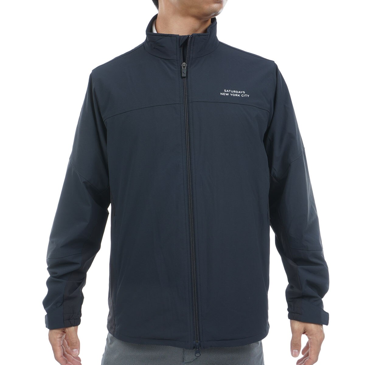 サタデーズニューヨークシティ　ゴルフウェア　長袖モックネック　Mサイズ　ネイビー サタデーズニューヨークシティ ゴルフウェア 長袖モックネック M