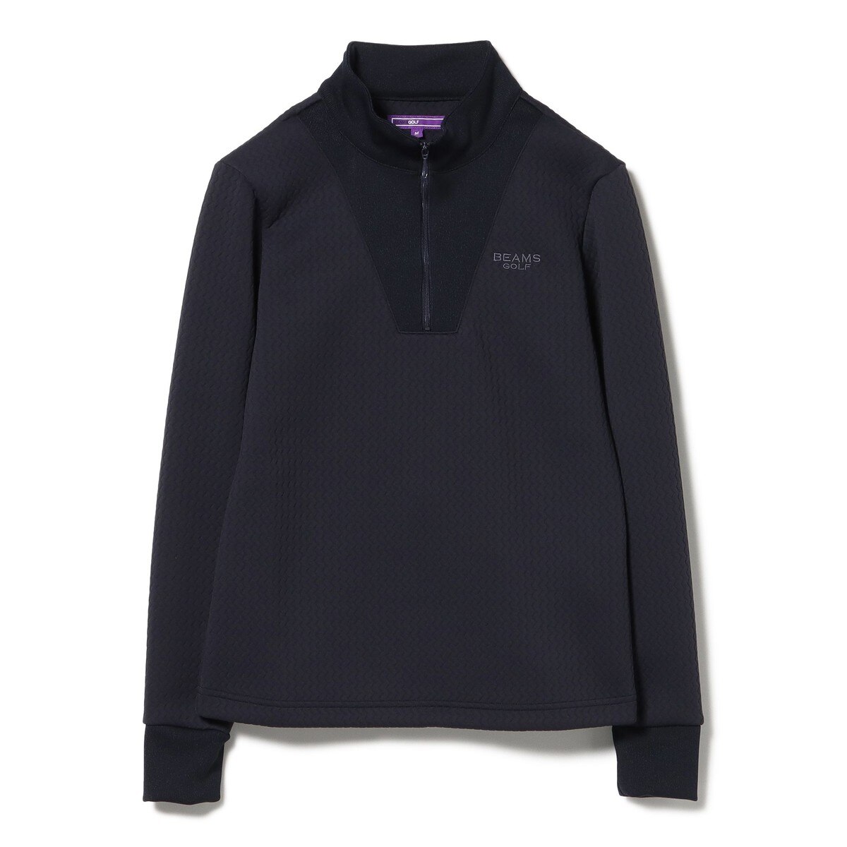 PURPLE LABEL ストレッチ ウェーブキルト ハーフジップ プルオーバー