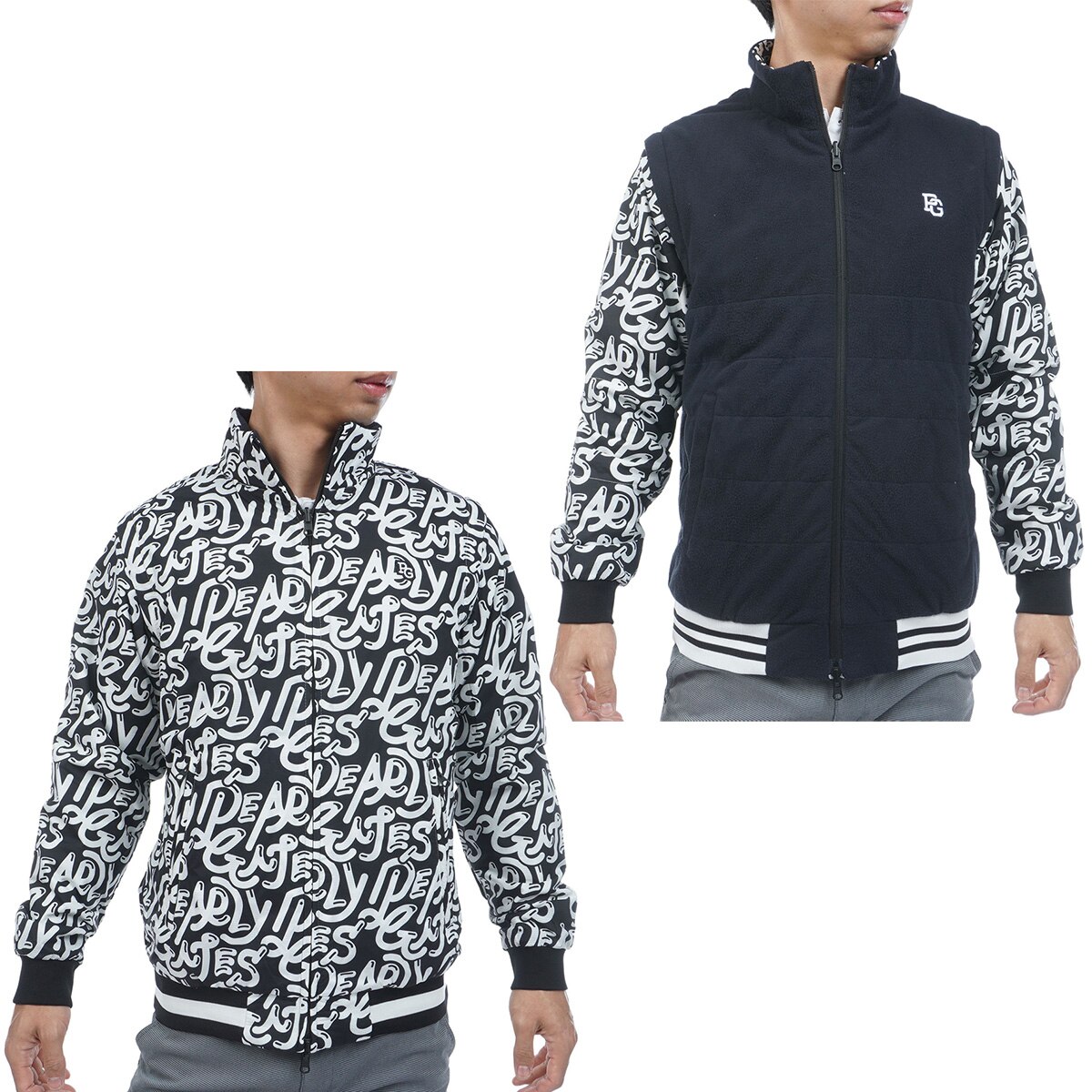 新品　パーリーゲイツ　バックプリント　フルジップ　ウインドシェルフーディー 新品 パーリーゲイツ バックプリント フルジップ ウインドシェル