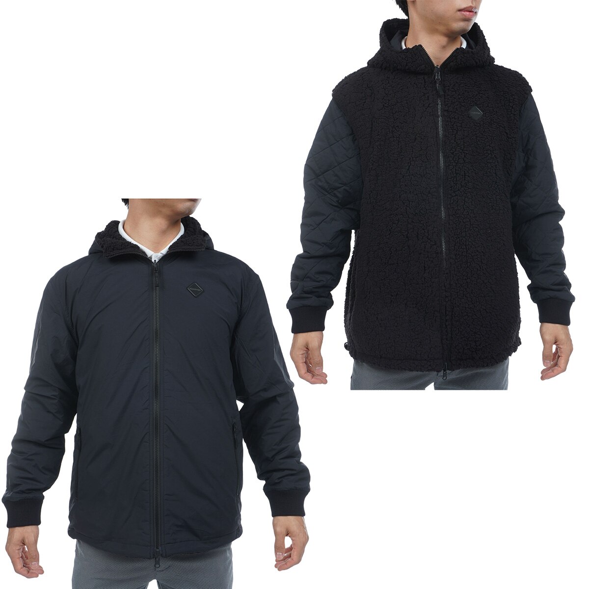 HOL ボア キルテッド リバーシブルパーカー(アウター(ブルゾン