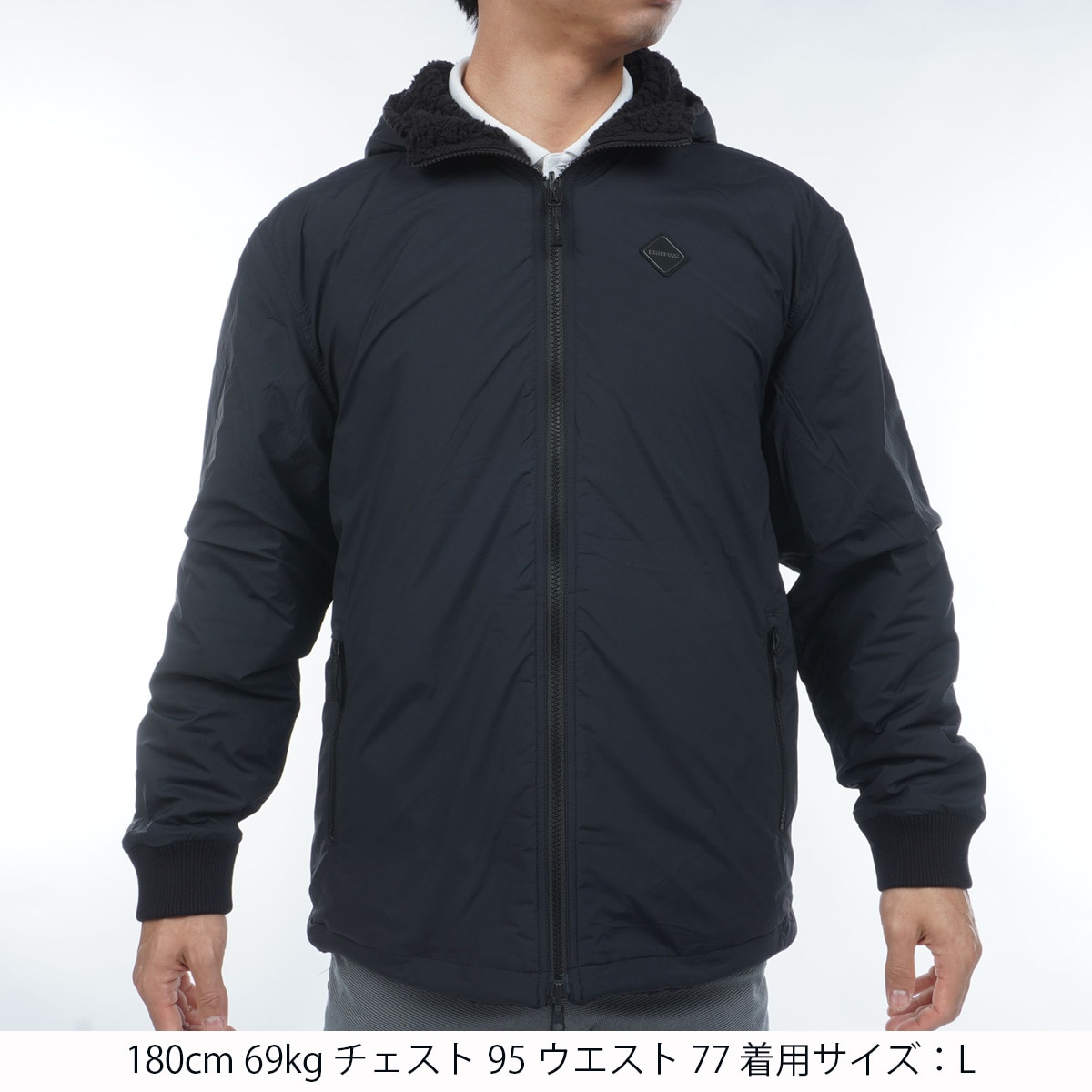 HOL ボア キルテッド リバーシブルパーカー(アウター(ブルゾン