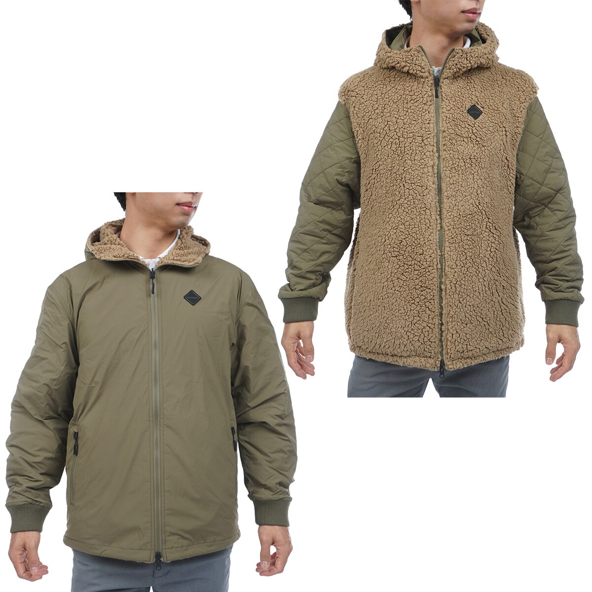 HOL ボア キルテッド リバーシブルパーカー(アウター(ブルゾン