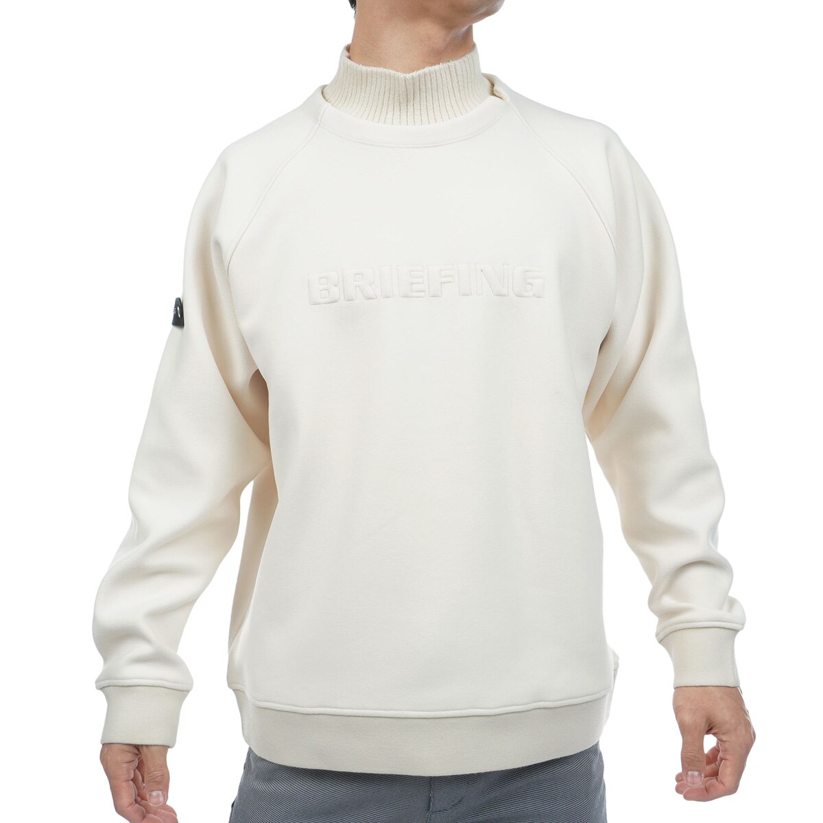 HOL ステッチロゴ フェイクレイヤード ハイネック長袖シャツ(長袖