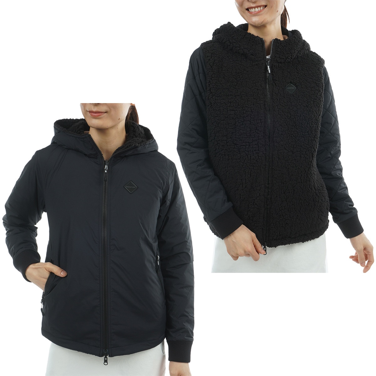 HOL ボア キルテッド リバーシブルパーカー レディス(アウター