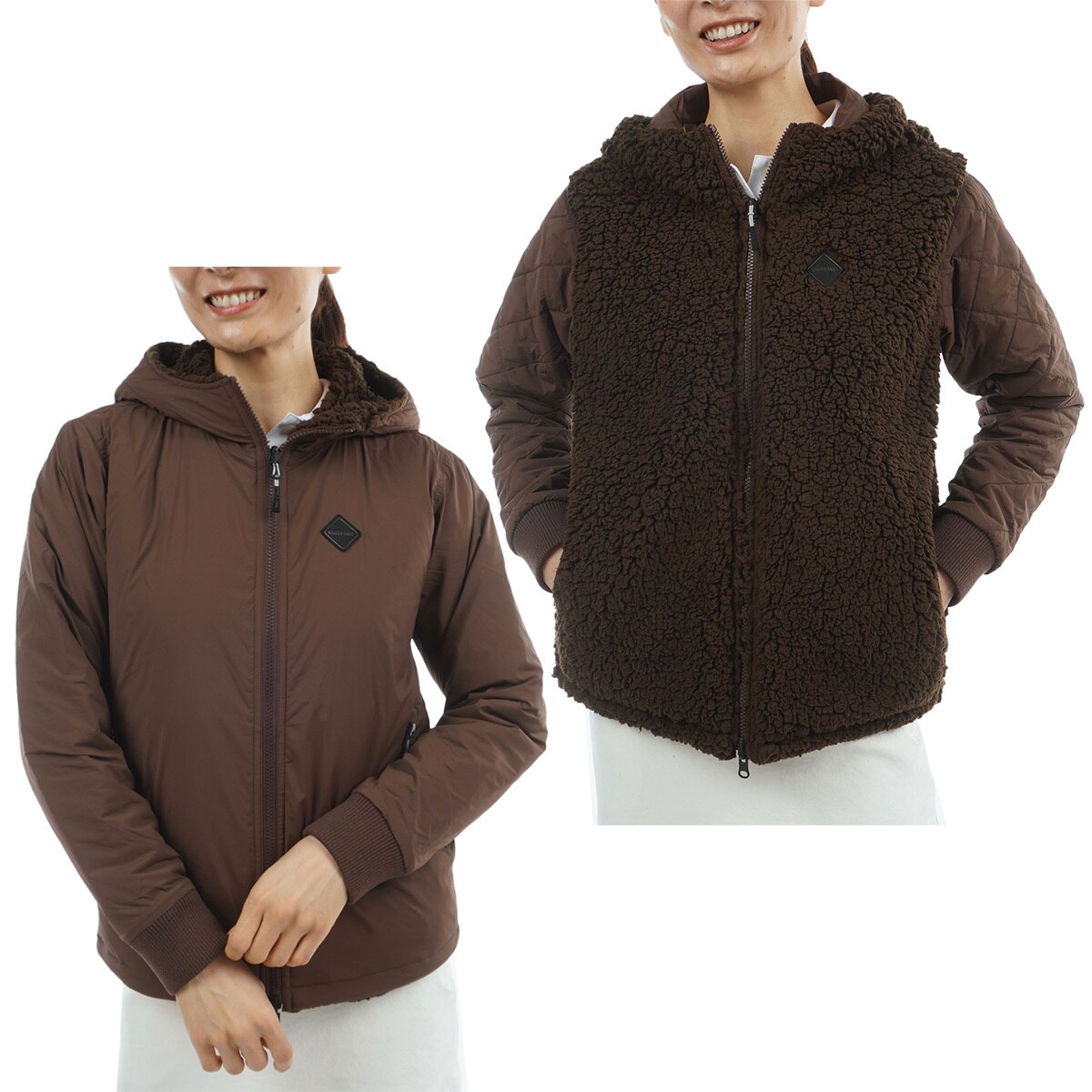 HOL ボア キルテッド リバーシブルパーカー レディス(アウター