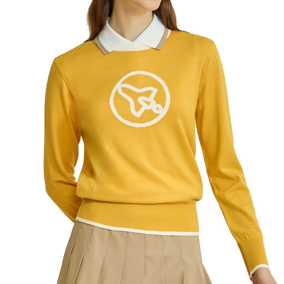 サークルロゴ ラウンドネックセーター レディス(中間着(セーター