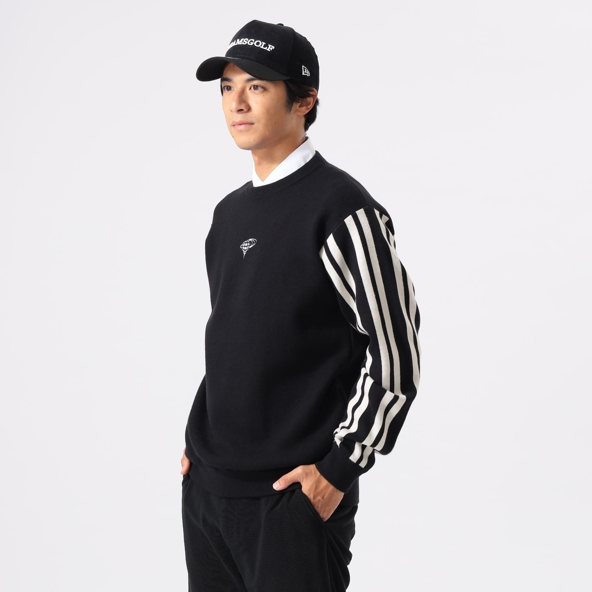 BEAMS GOLF 迷彩柄 フルジップセーター メンズ M 刺繍ロゴ 茶色 BEAMS GOLF（ビームス ゴルフ）PURPLE LABEL / スフィダンテ パイル