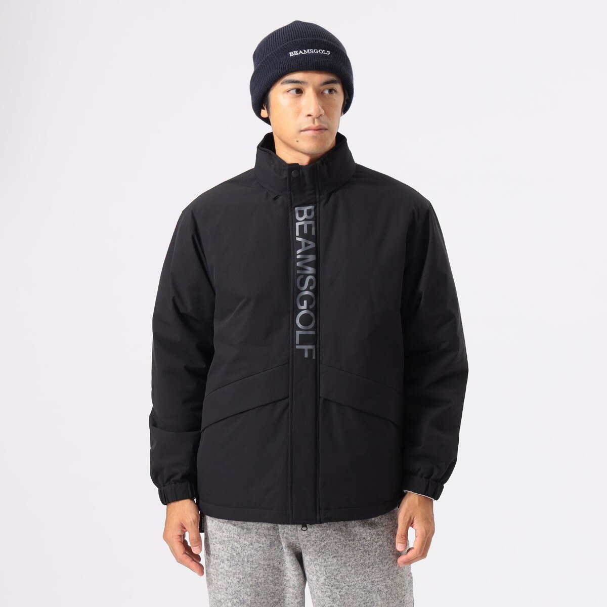 未使用 新作 ビームスゴルフ 緑チェック ブルゾン ブラック 黒 M BEAMS GOLF（ビームス ゴルフ）ORANGE LABEL / チェック裏地 ジップ