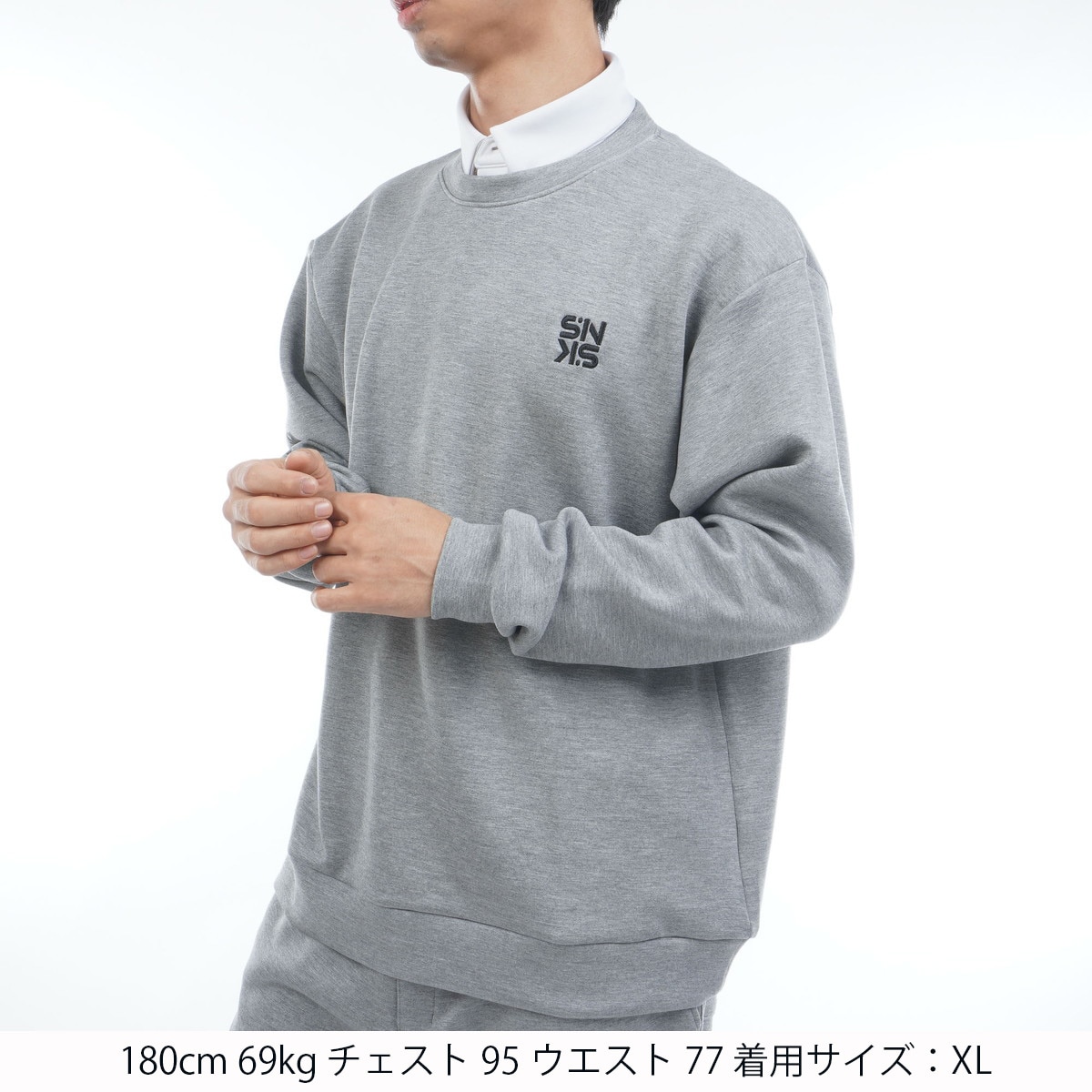 ストレッチ ダンボールニットクルーネックスウェット(中間着(セーター