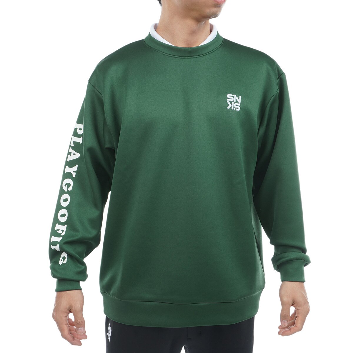 極美品 CPG GOLF シーピージー ゴルフ ダンボールニット スウェット ストレッチ ダンボールニットクルーネックスウェット(中間着(セーター