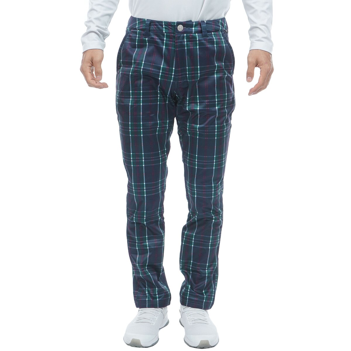 セール・アウトレット】ストレッチ チェック柄 ボンディングパンツ