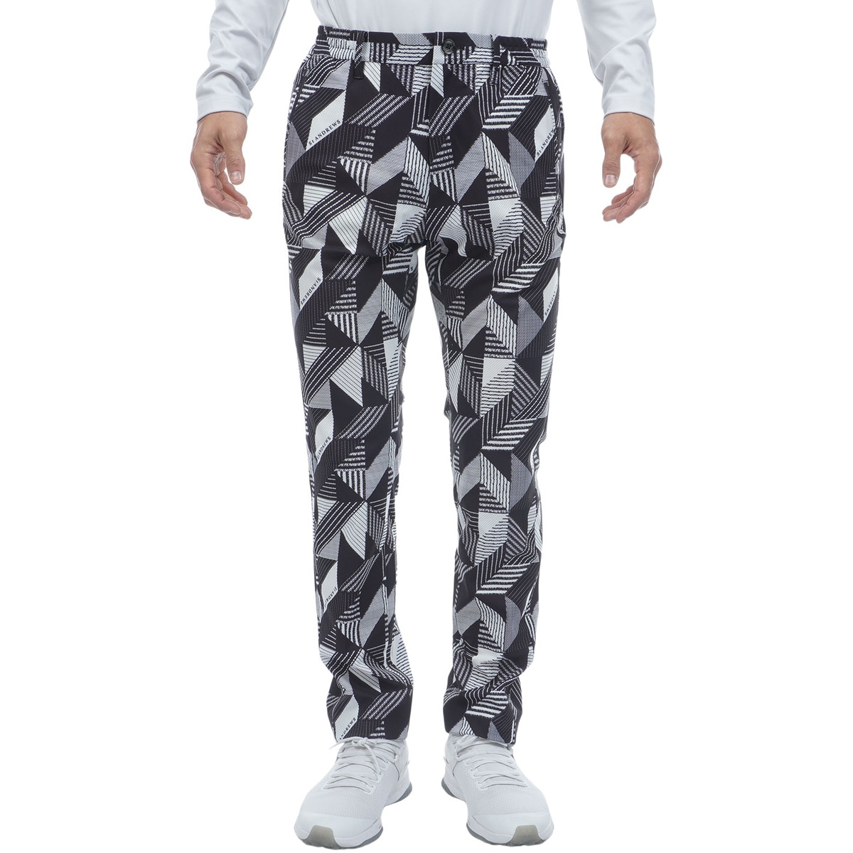 セール・アウトレット】ストレッチ 幾何学柄プリントパンツ(ロング