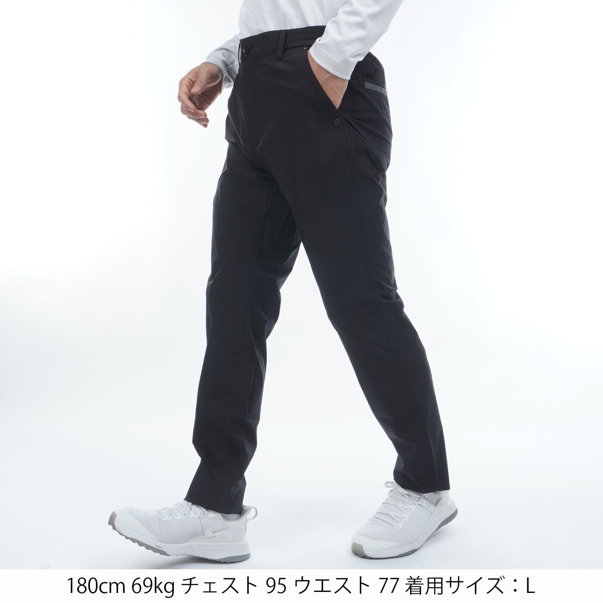 極美品✨ St ANDREWS 撥水 ストレッチ ロングパンツ 黒　M セール・アウトレット】ナイロンストレッチパンツ(ロングパンツ)|St