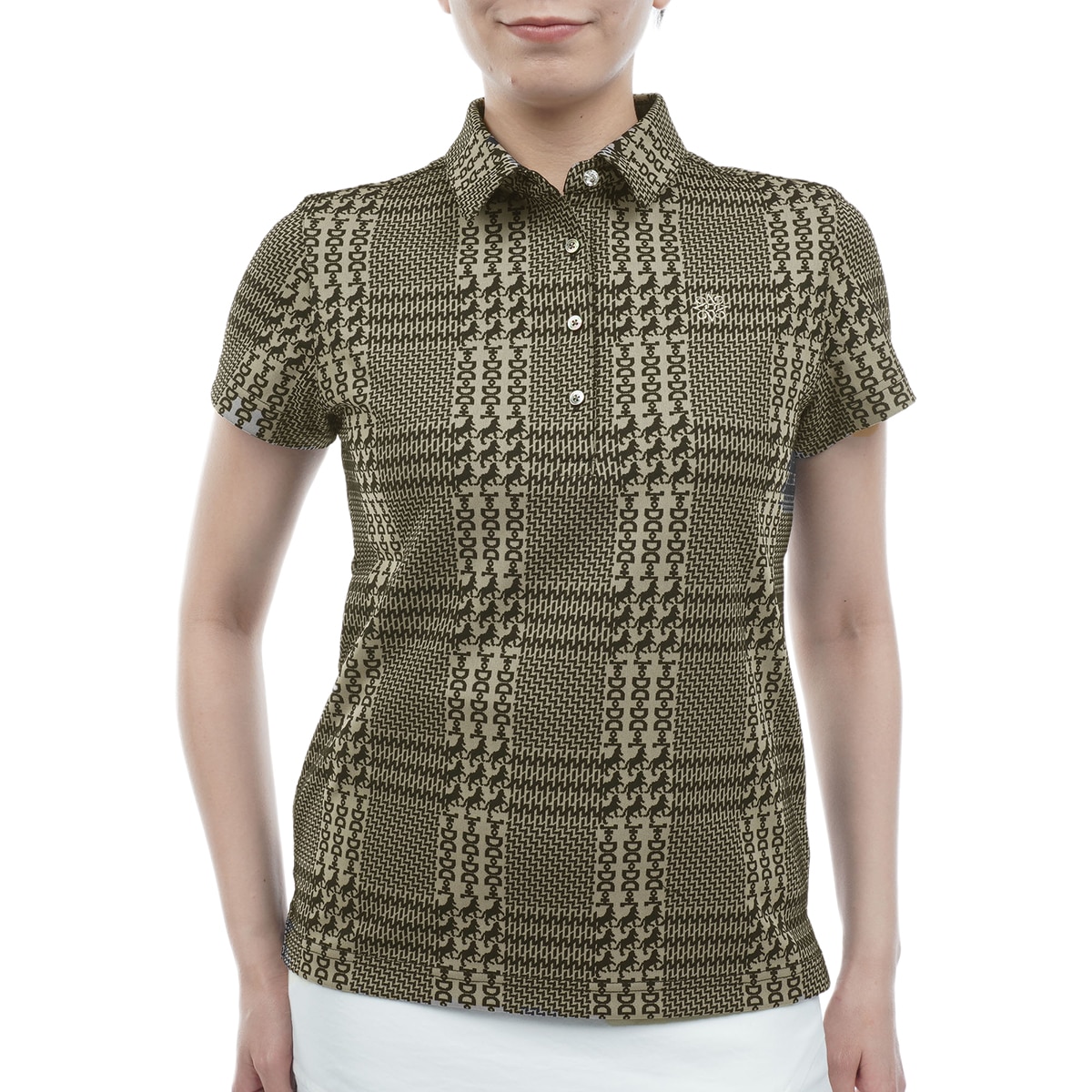 ホースビットチェックジャカード半袖ポロシャツ レディス(半袖シャツ