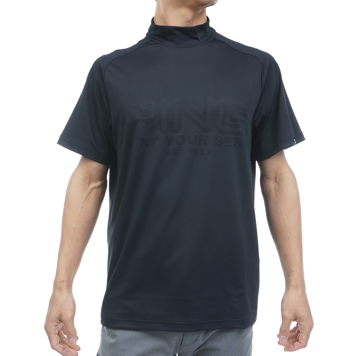 ロゴジャカードハイネック半袖シャツ(半袖シャツ・ポロシャツ)|PING