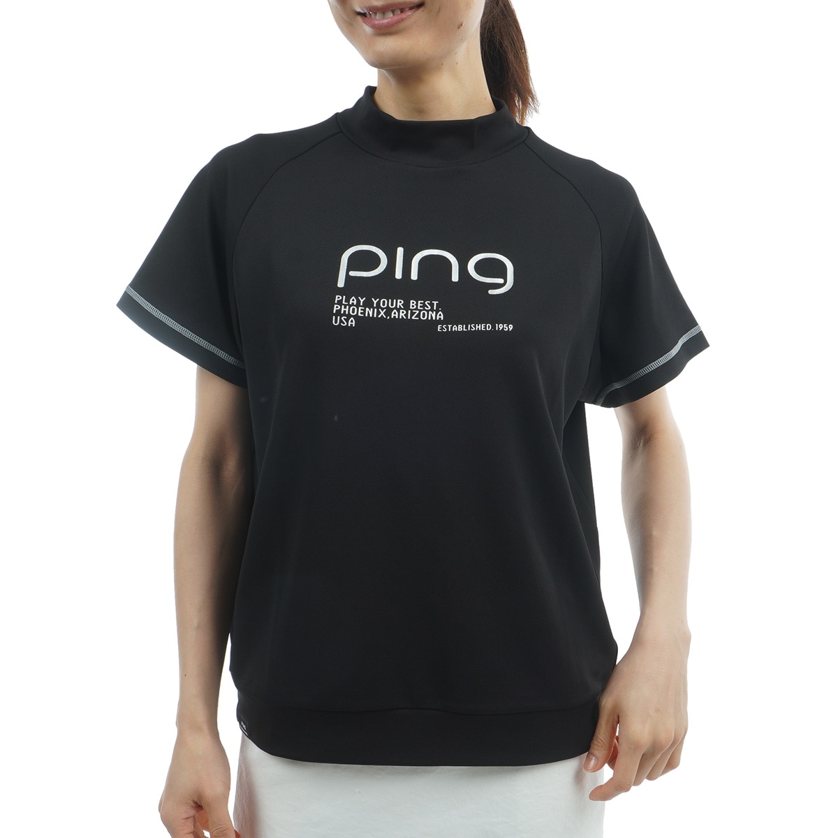 テラ鹿の子ハイネック半袖シャツ レディス(半袖シャツ・ポロシャツ