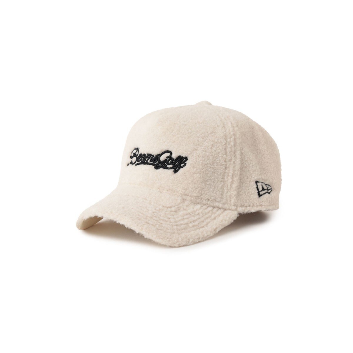 レア【ニューエラ×ビームス】別注コラボ Gロゴ スウェットキャップ ゴルフ 黒 別注 NEW ERA ロゴ刺繍 ボア キャップ レディス(【女性】キャップ
