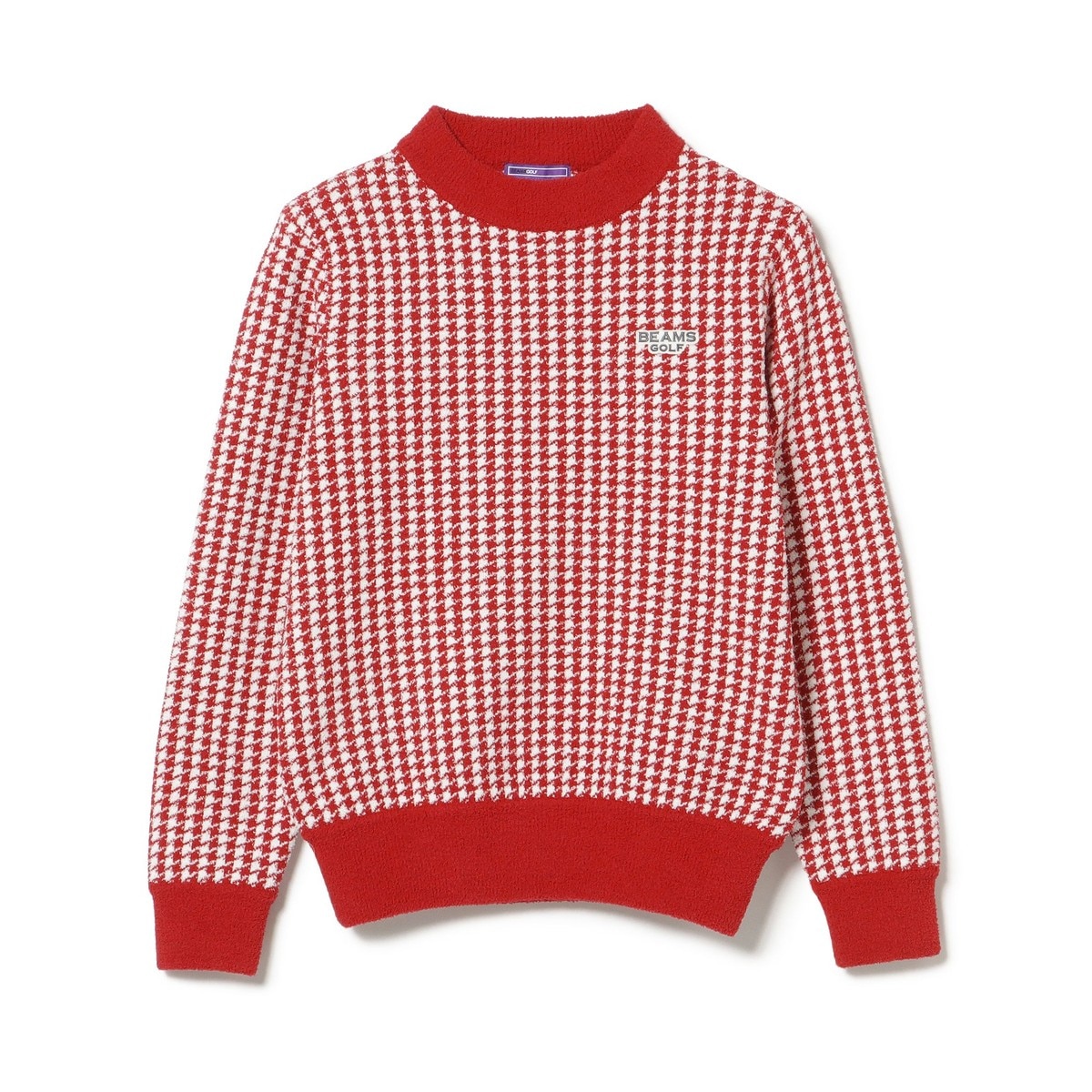 ビームスゴルフ 千鳥格子柄 防風 ニット プルオーバー Vネック メンズ M PURPLE LABEL 千鳥ジャカード ニット プルオーバー(中間着(セーター