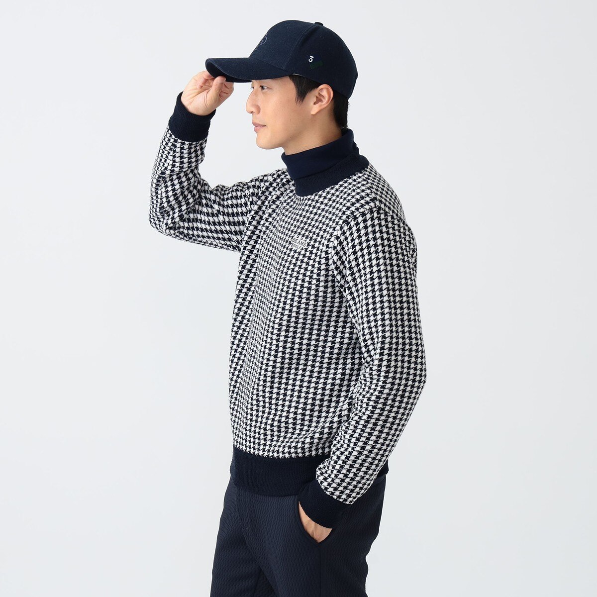 PURPLE LABEL 千鳥ジャカード ニット プルオーバー(中間着(セーター PURPLE LABEL 千鳥ジャカード ニット プルオーバー(中間着(セーター