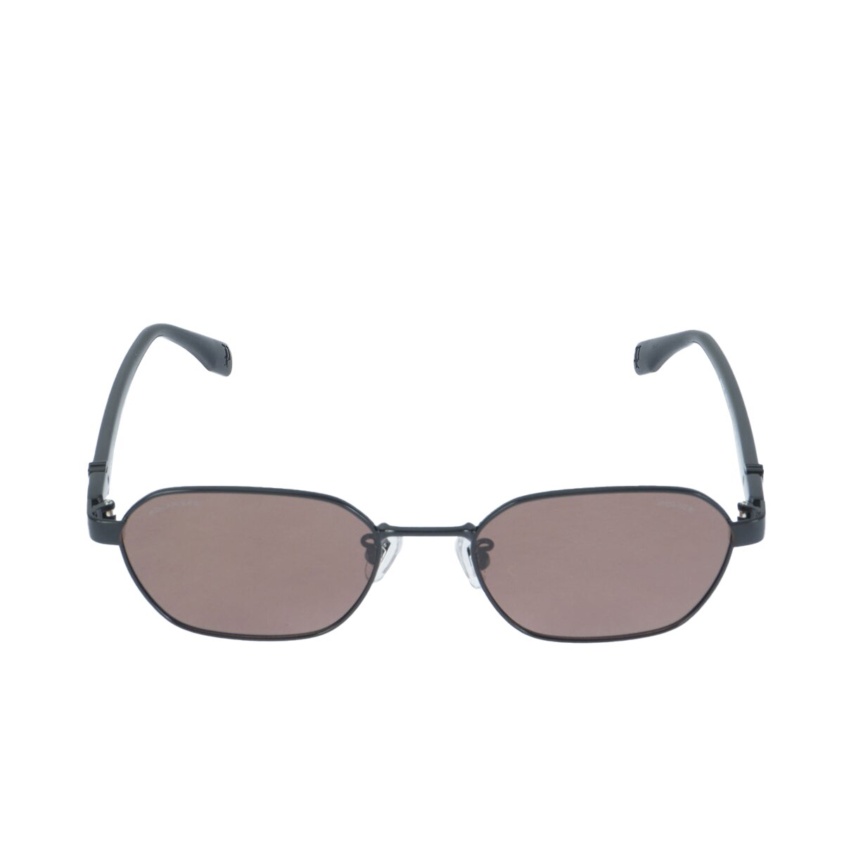 Hexagon-shaped metal-front model polarized sunglasses (Sunglasses