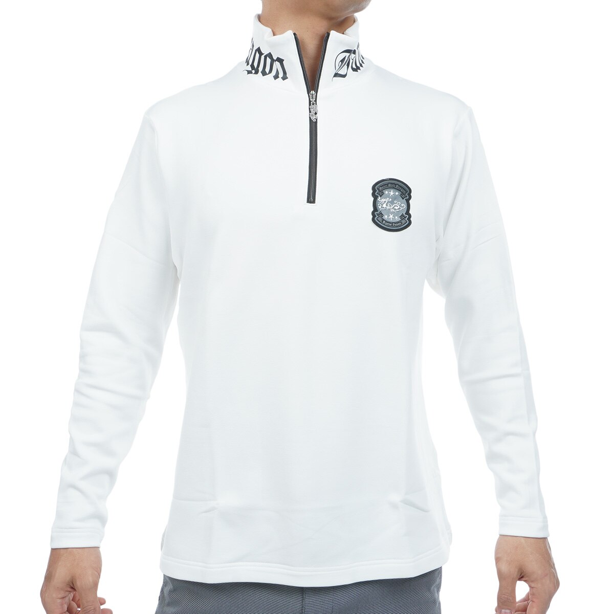 KARUISHI 裏起毛 ハーフジップモックネック長袖シャツ(長袖シャツ