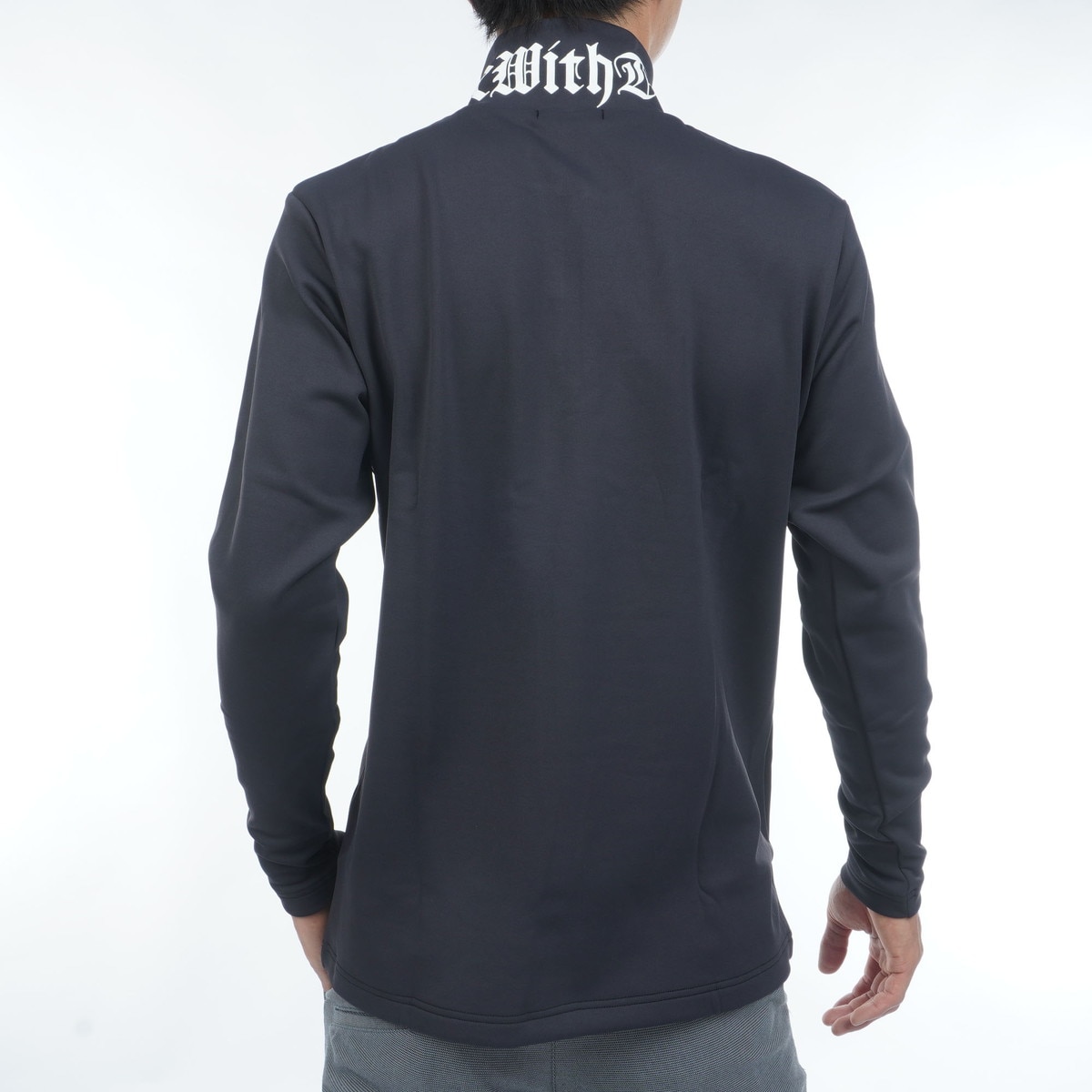 KARUISHI 裏起毛 ハーフジップモックネック長袖シャツ(長袖シャツ