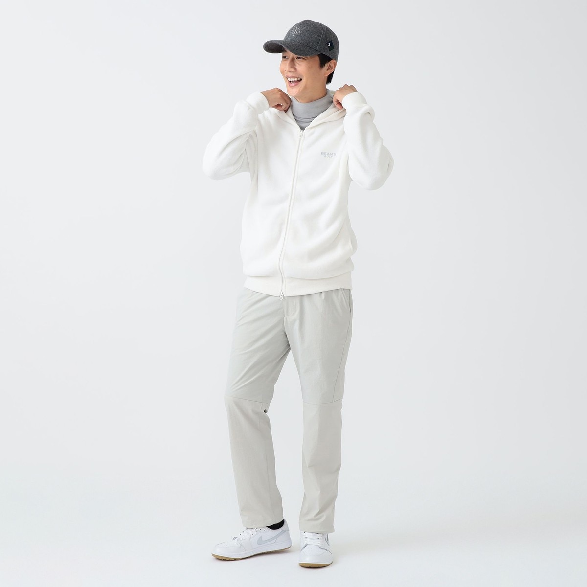 PURPLE LABEL パイル編み フルジップ パーカー(中間着(セーター
