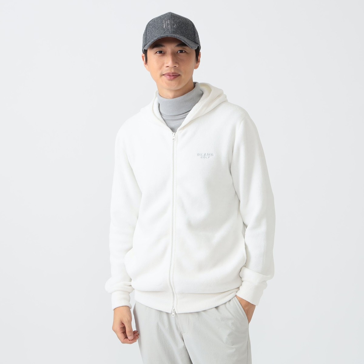 PURPLE LABEL パイル編み フルジップ パーカー(中間着(セーター