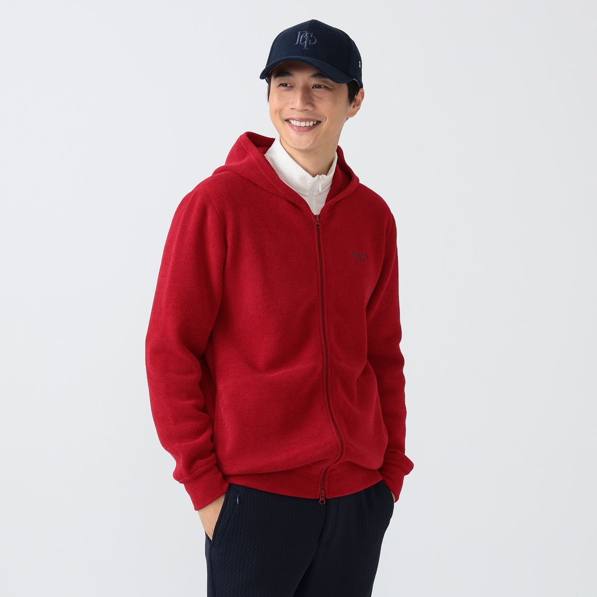 PURPLE LABEL パイル編み フルジップ パーカー(中間着(セーター