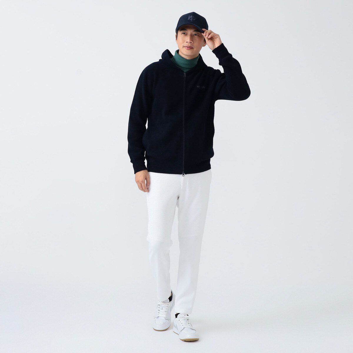 PURPLE LABEL パイル編み フルジップ パーカー(中間着(セーター