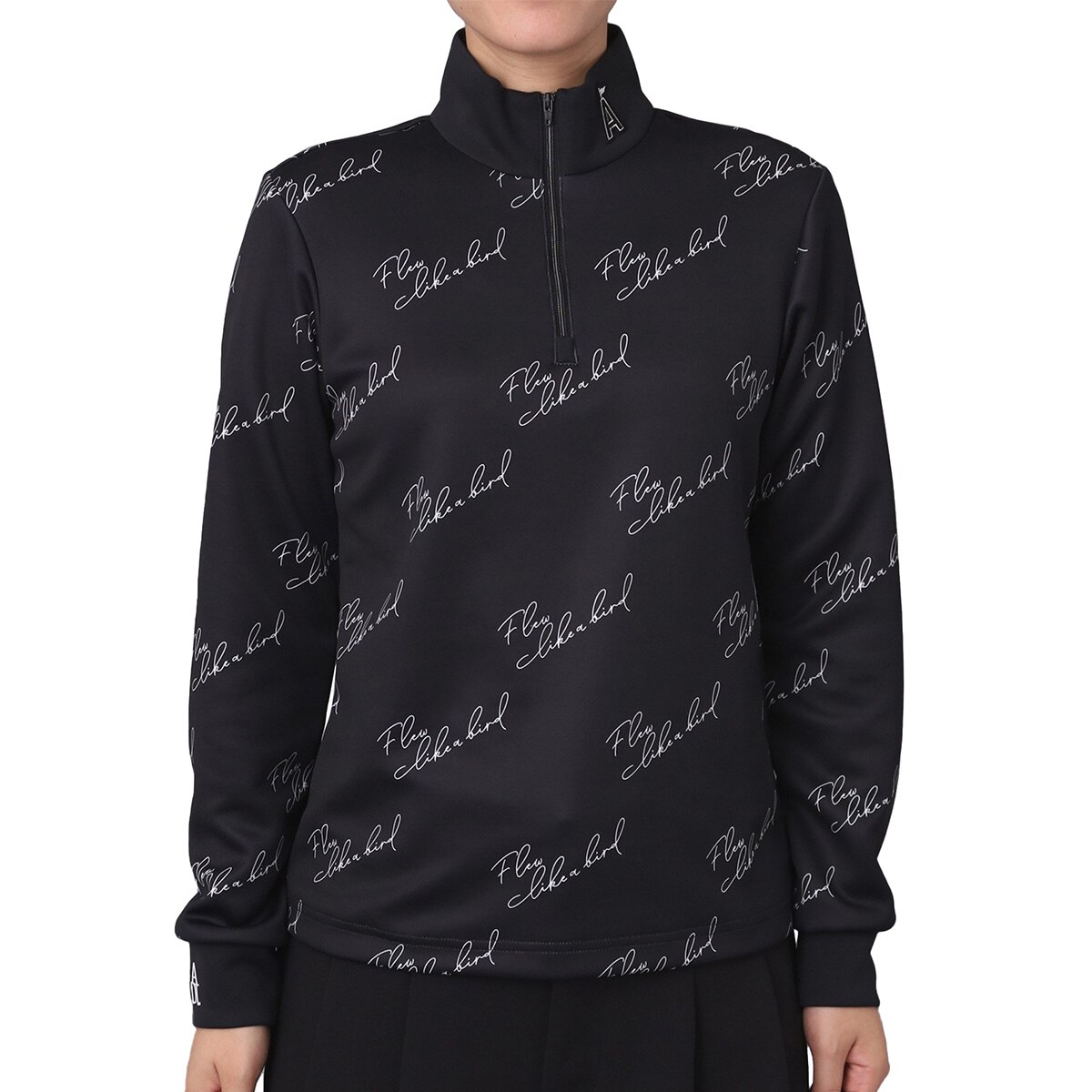 【美品】adabat stream モックネックトップス　レディース M 櫻井貴史コラボ ストレッチモックネック長袖Tシャツ レディス(長袖