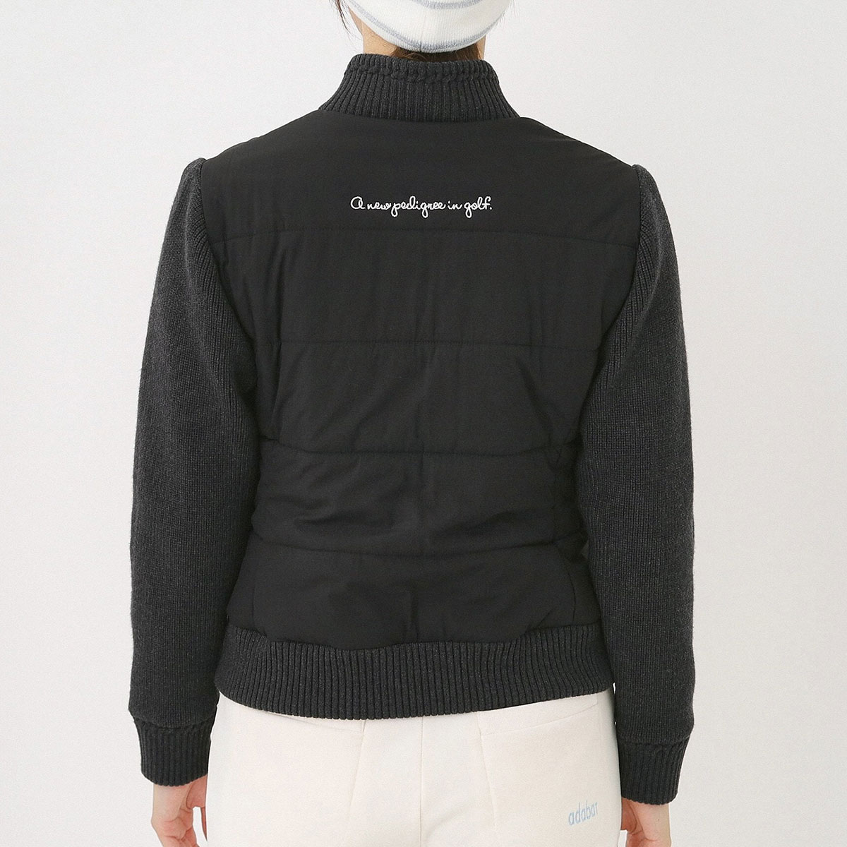 ストレッチ ニットコンビパデットブルゾン レディス(アウター(ブルゾン