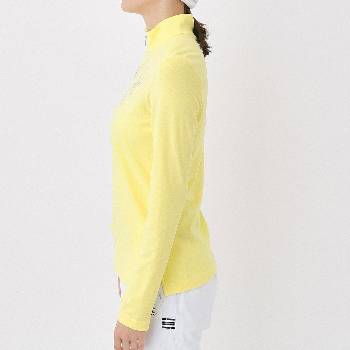 吸湿発熱 ハーフジップモックネック長袖Tシャツ レディス(長袖シャツ