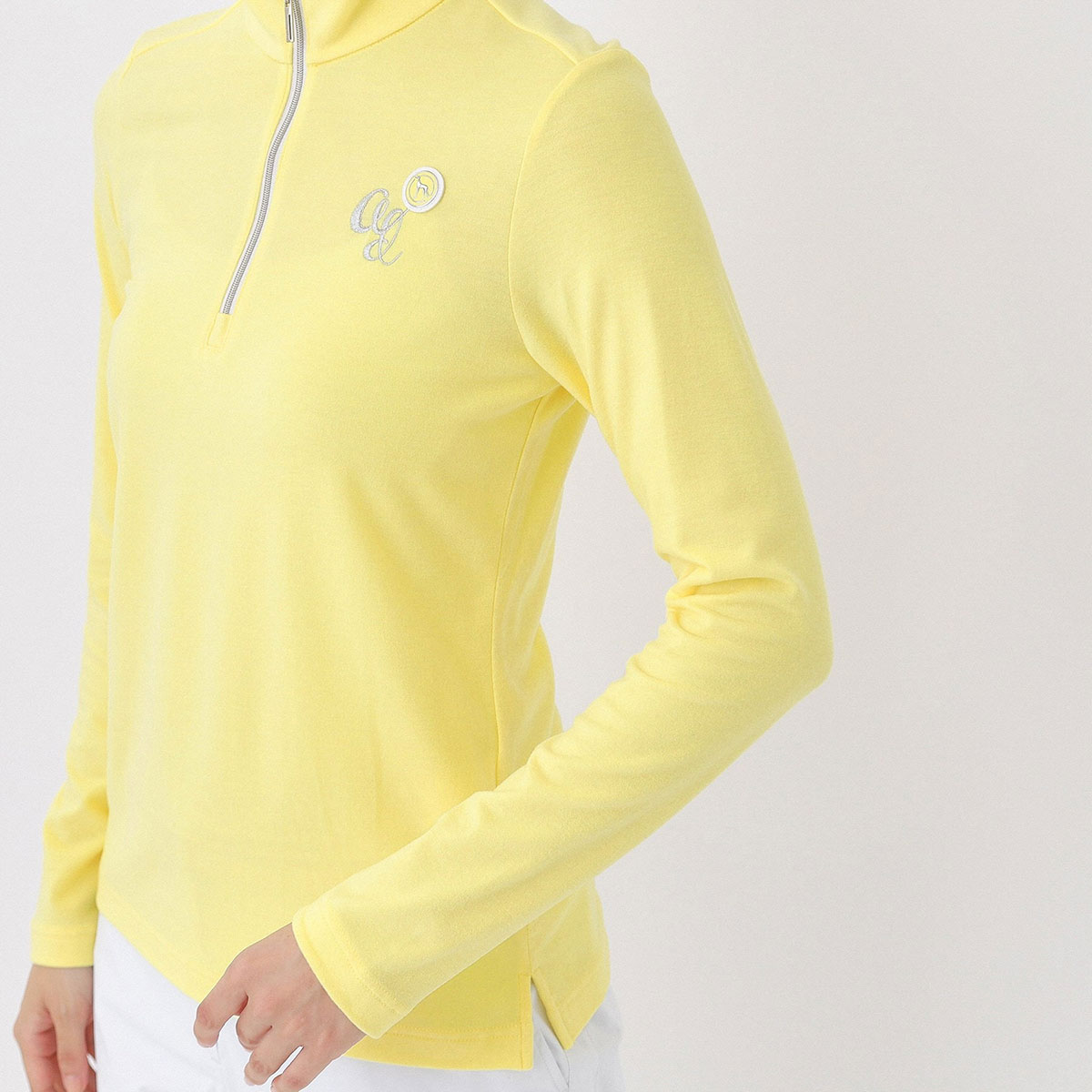 吸湿発熱 ハーフジップモックネック長袖Tシャツ レディス(長袖シャツ