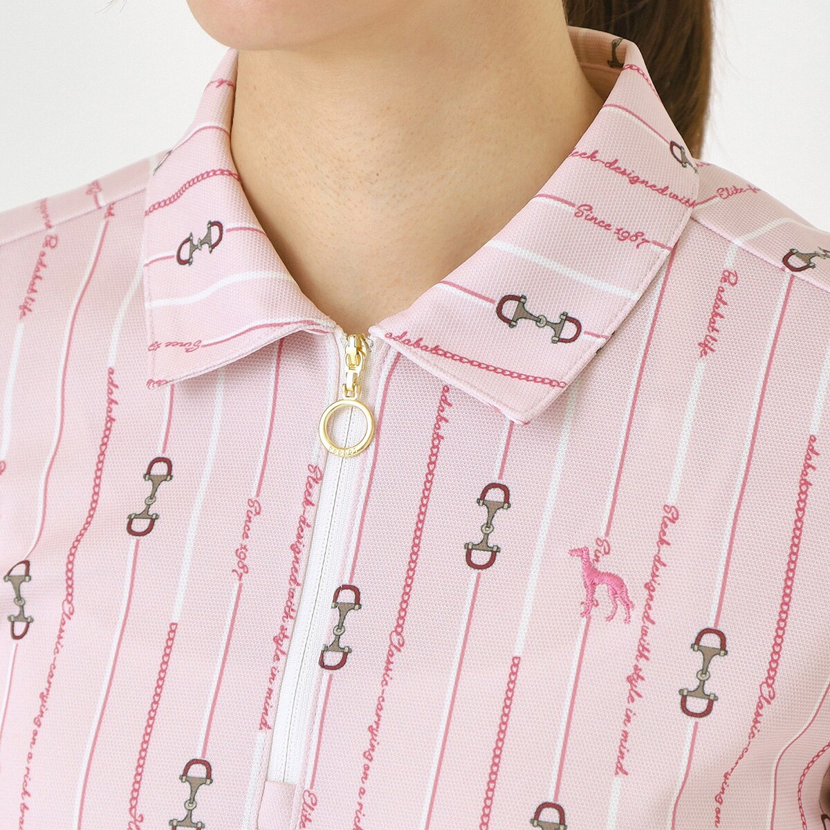 吸水速乾 ビットストライプ長袖ポロシャツ レディス(長袖シャツ