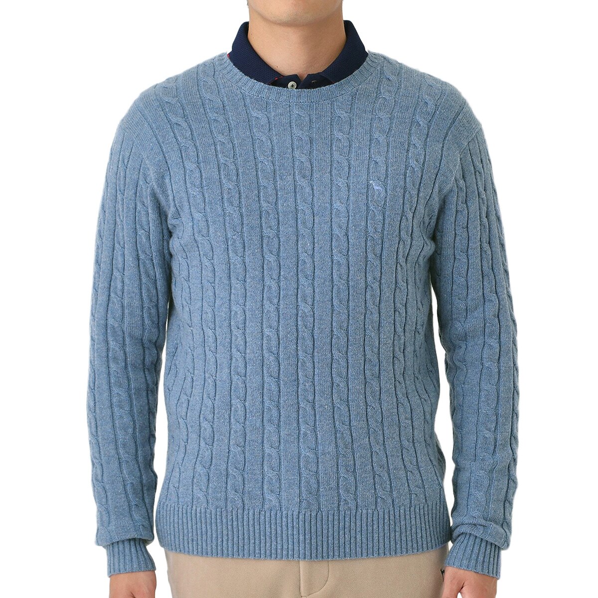 ケーブル柄クルーネックセーター(中間着(セーター、トレーナー