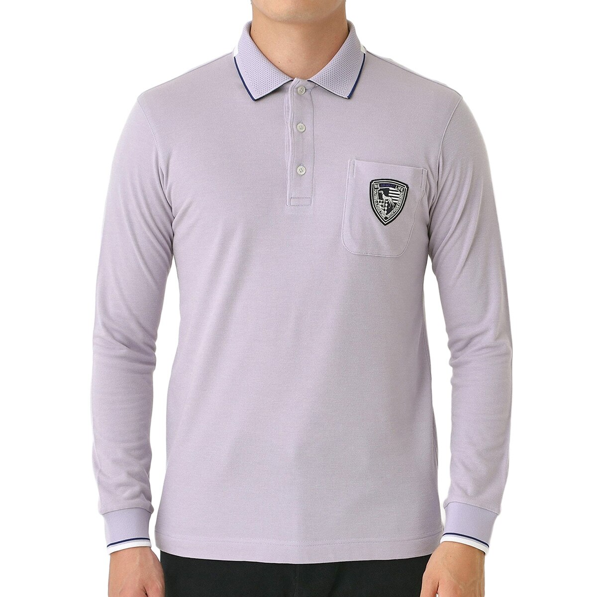 吸湿発熱 ポケットエンブレム長袖ポロシャツ(長袖シャツ・ポロシャツ