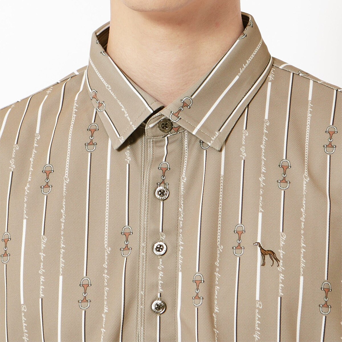 吸水速乾 ビットストライプ長袖ポロシャツ(長袖シャツ・ポロシャツ