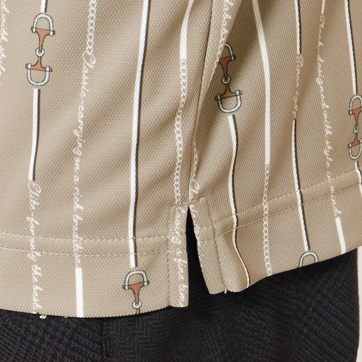 吸水速乾 ビットストライプ長袖ポロシャツ(長袖シャツ・ポロシャツ