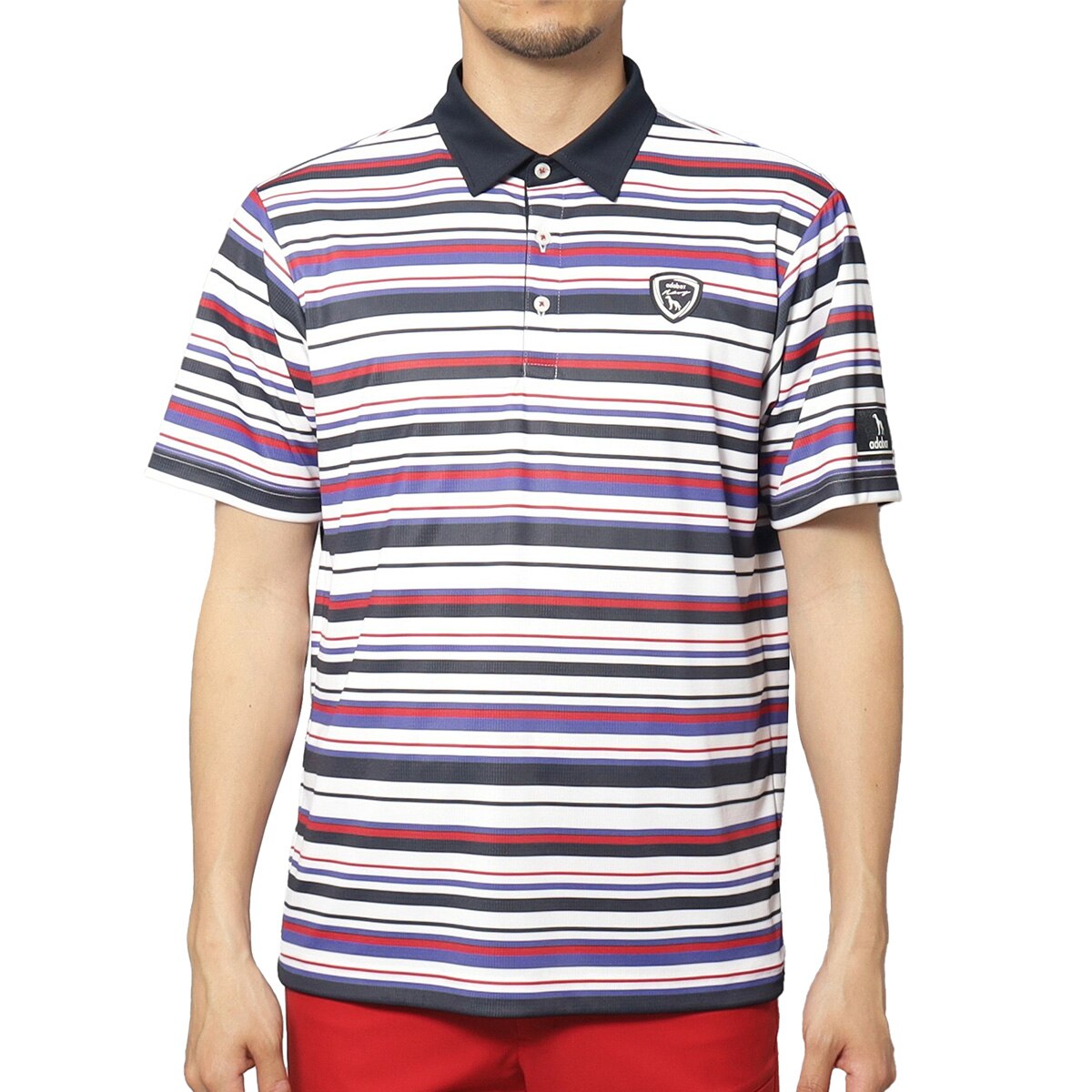 吸水速乾 接触冷感 クールタッチマルチボーダー半袖ポロシャツ(半袖