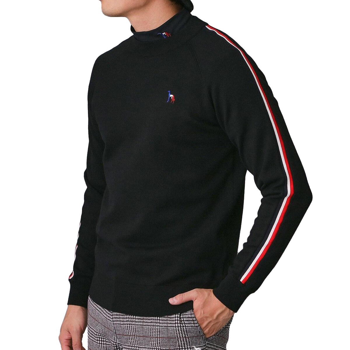 スリーブラインセミモックネックセーター(中間着(セーター、トレーナー