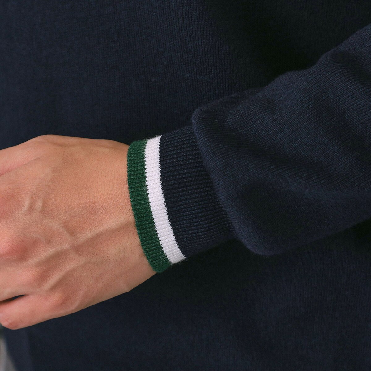 ストレッチ トリコロールクルーネックセーター(中間着(セーター