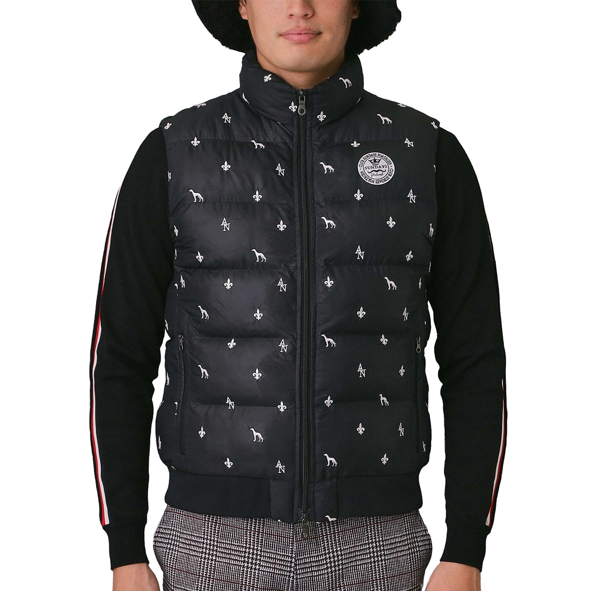 エンブロイダリーモノグラム中綿ベスト(ベスト)|ADABAT NAVY