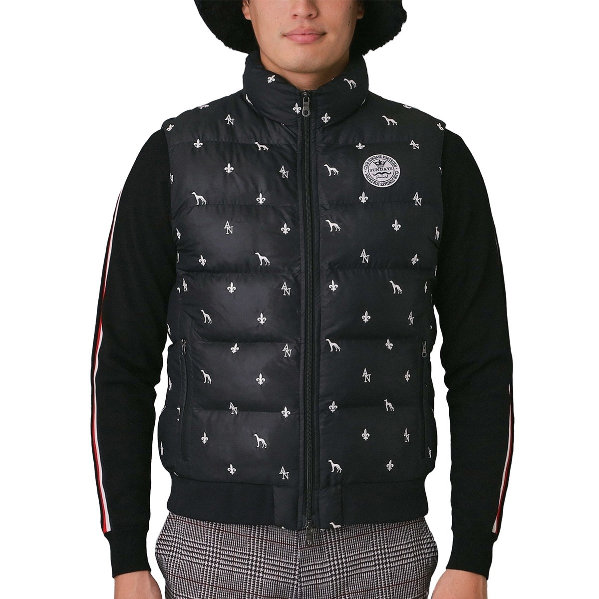 エンブロイダリーモノグラム中綿ベスト(ベスト)|ADABAT NAVY