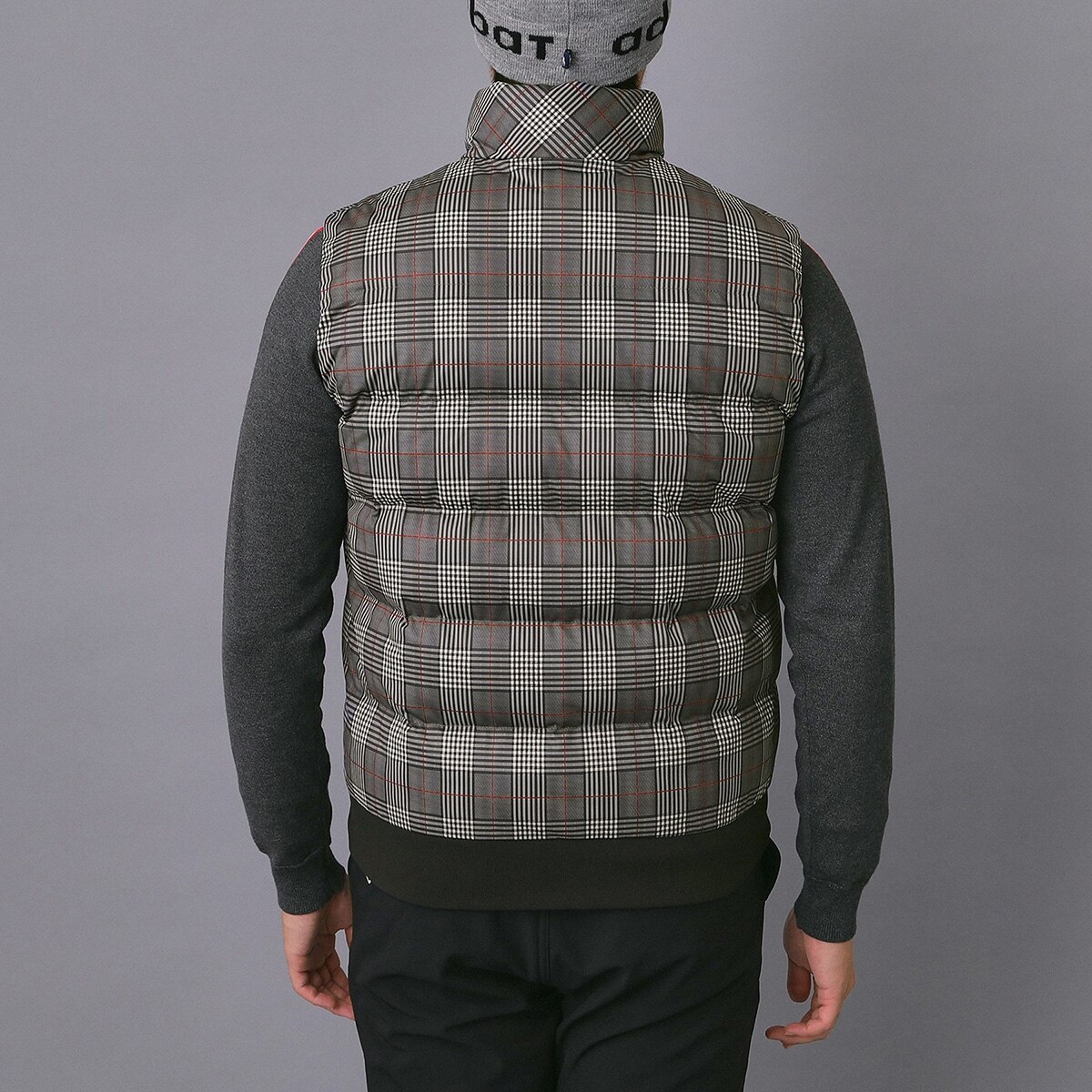 ストレッチ 撥水グレンチェック中綿ベスト(ベスト)|ADABAT NAVY