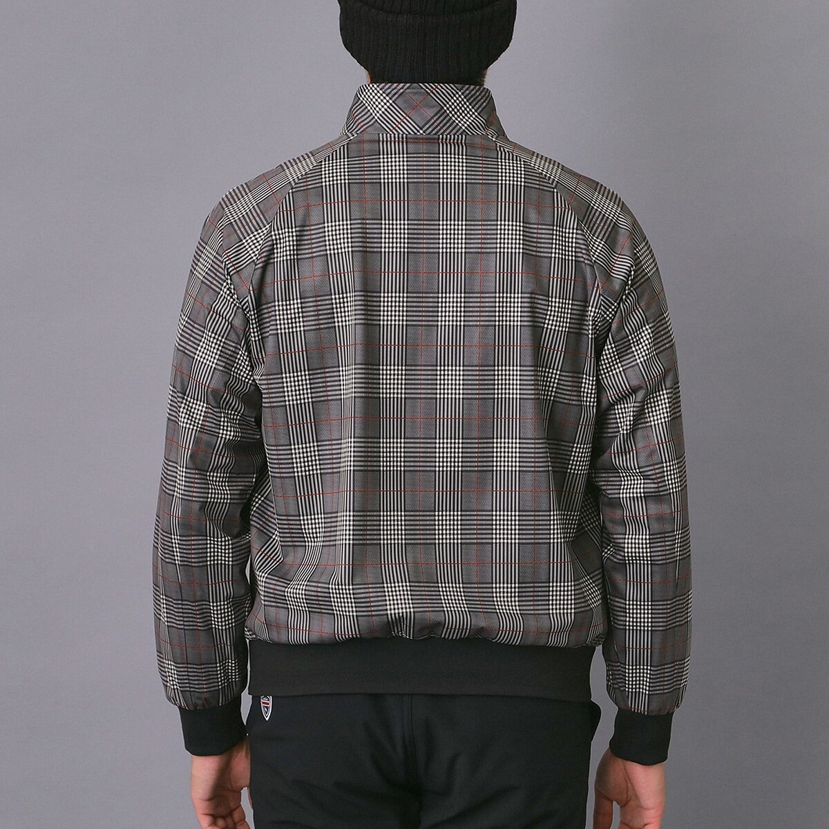 adabat 撥水 グレンチェック柄 スウィングトップ M Stretch Water-Repellent Glen Check Blouson (Outerwear (Blouson